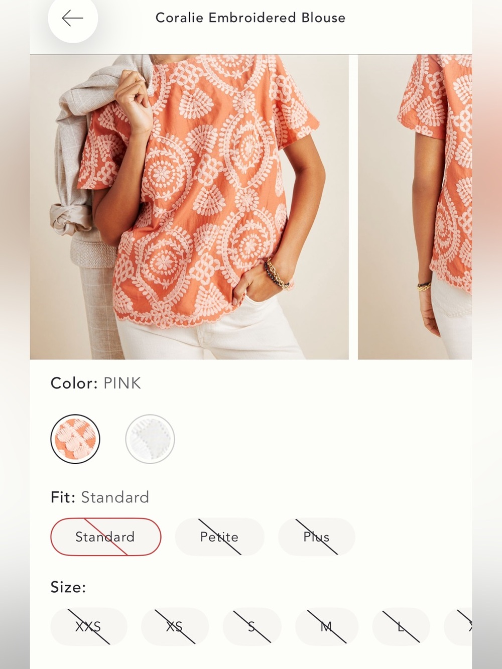 Anthropologie Eri + Ali Coralie Embroidered Top Boho Coastal Preppy Size XS - Picture 11 of 11